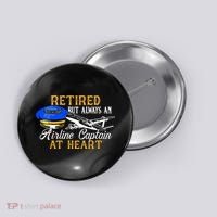 Retired Airline Captain Pilot Retirement Gift Button thumb 0