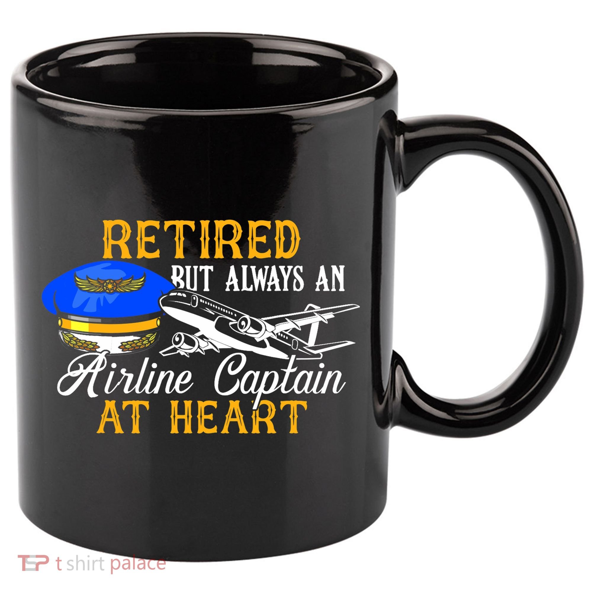 Retired Airline Captain Pilot Retirement Gift 11oz C Handle Ceramic Mug