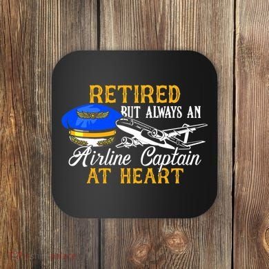 Retired Airline Captain Pilot Retirement Gift Coaster