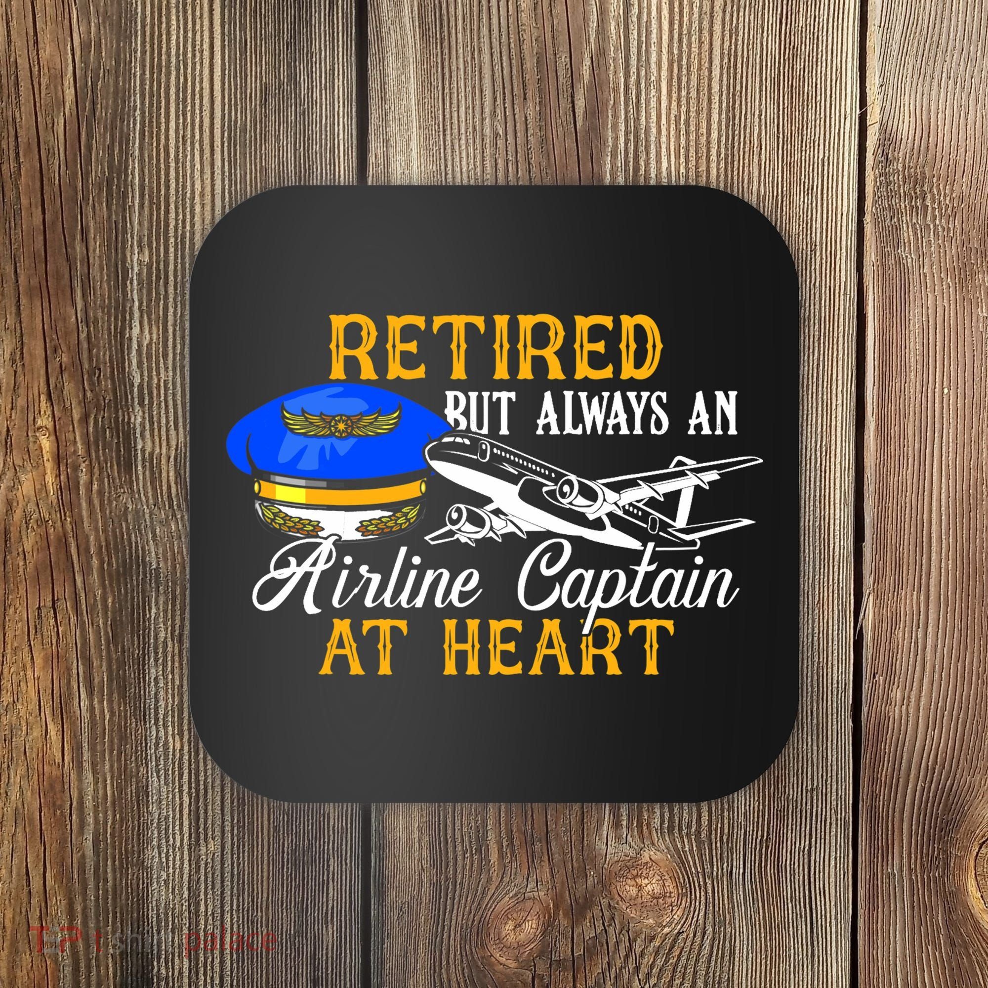 Retired Airline Captain Pilot Retirement Gift Coaster