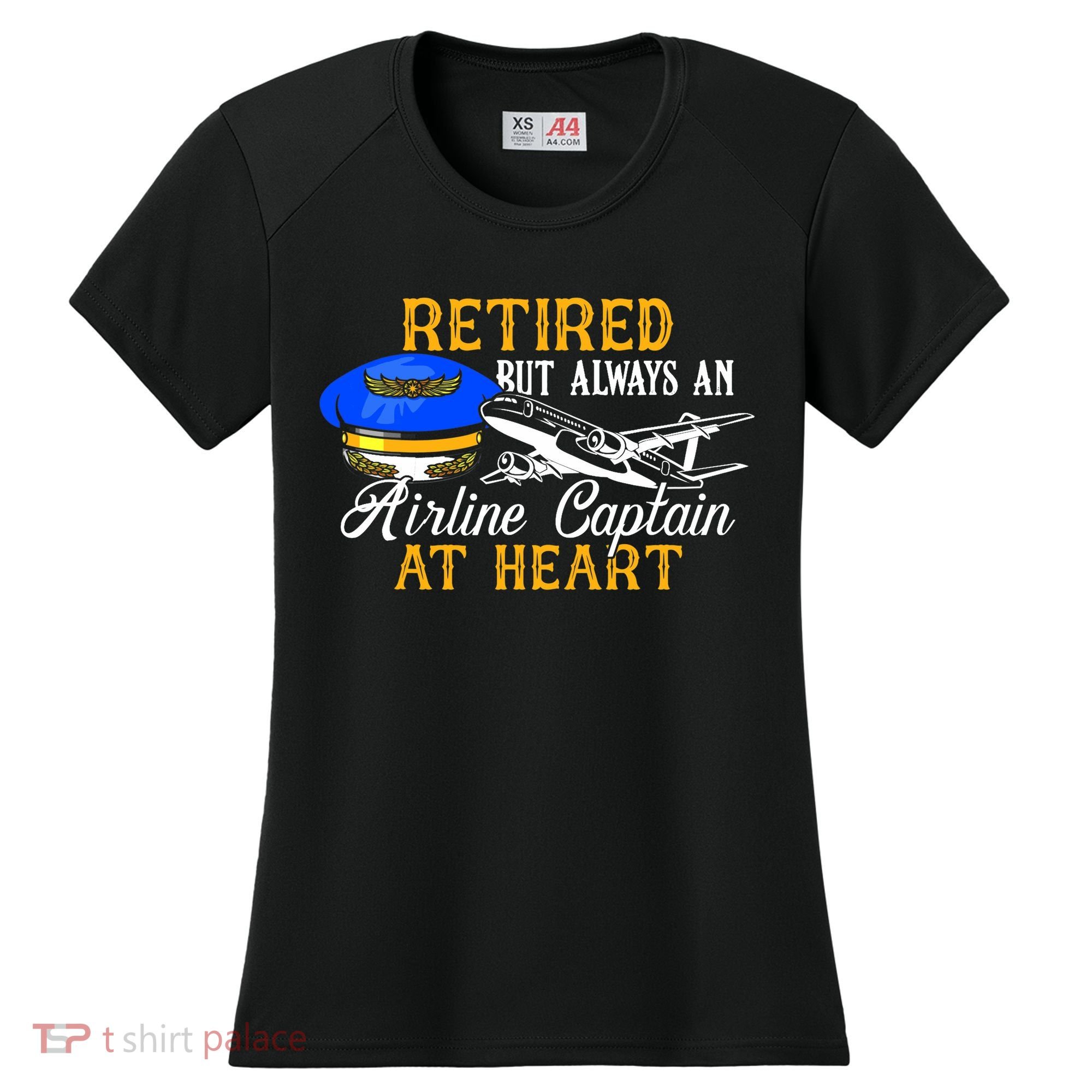 Retired Airline Captain Pilot Retirement Gift Women's Cooling Performance Crew T-Shirt