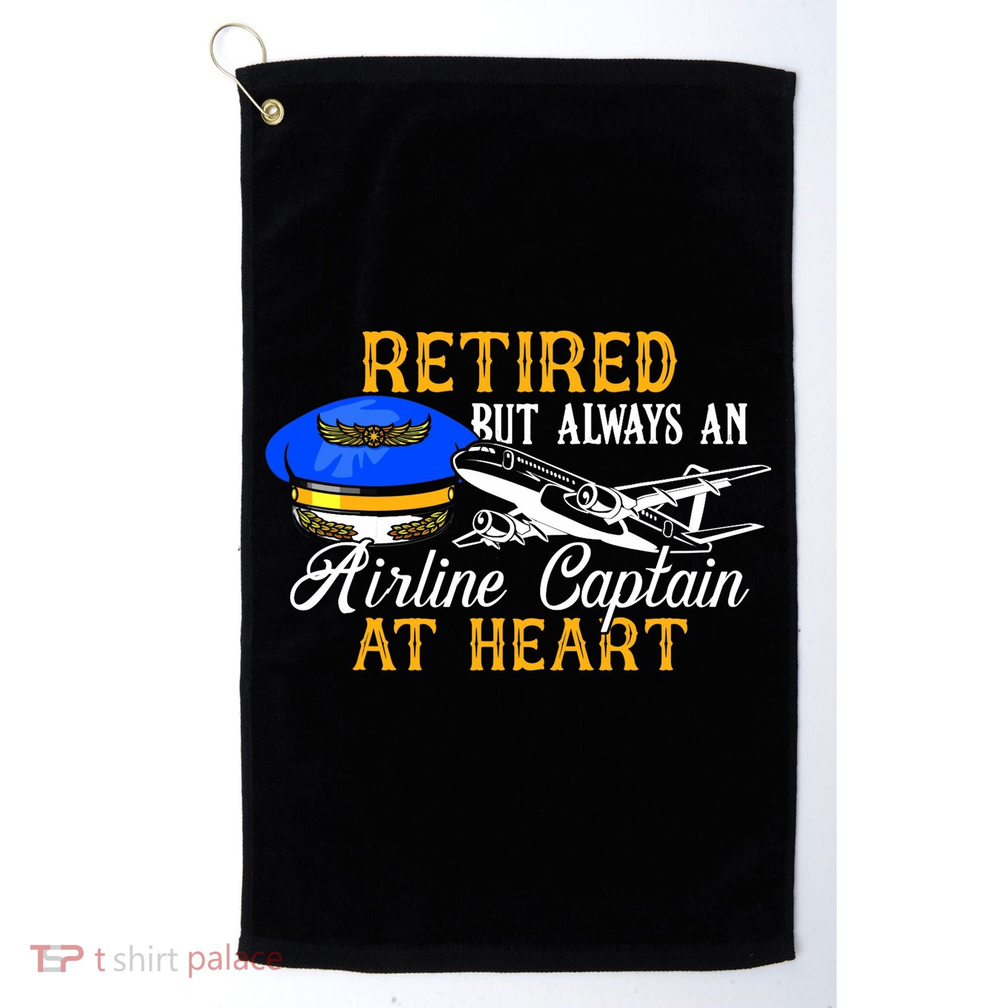 Retired Airline Captain Pilot Retirement Gift Golf Towel