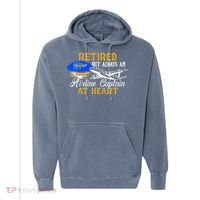 Retired Airline Captain Pilot Retirement Gift Comfort Colors Garment-Dyed Hooded Sweatshirt thumb 0