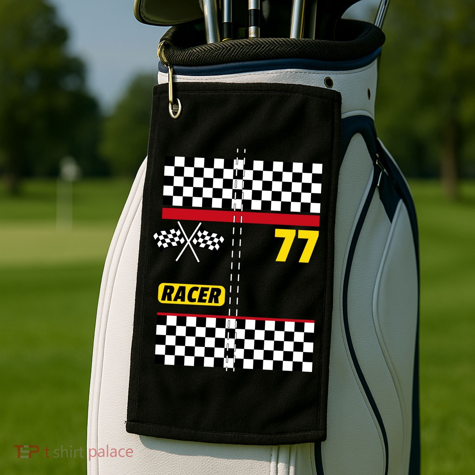 Race Car Driver Costume For Halloween Golf Towel