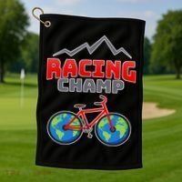 Racing Champ Bicycle Bikers Golf Towel thumb 1