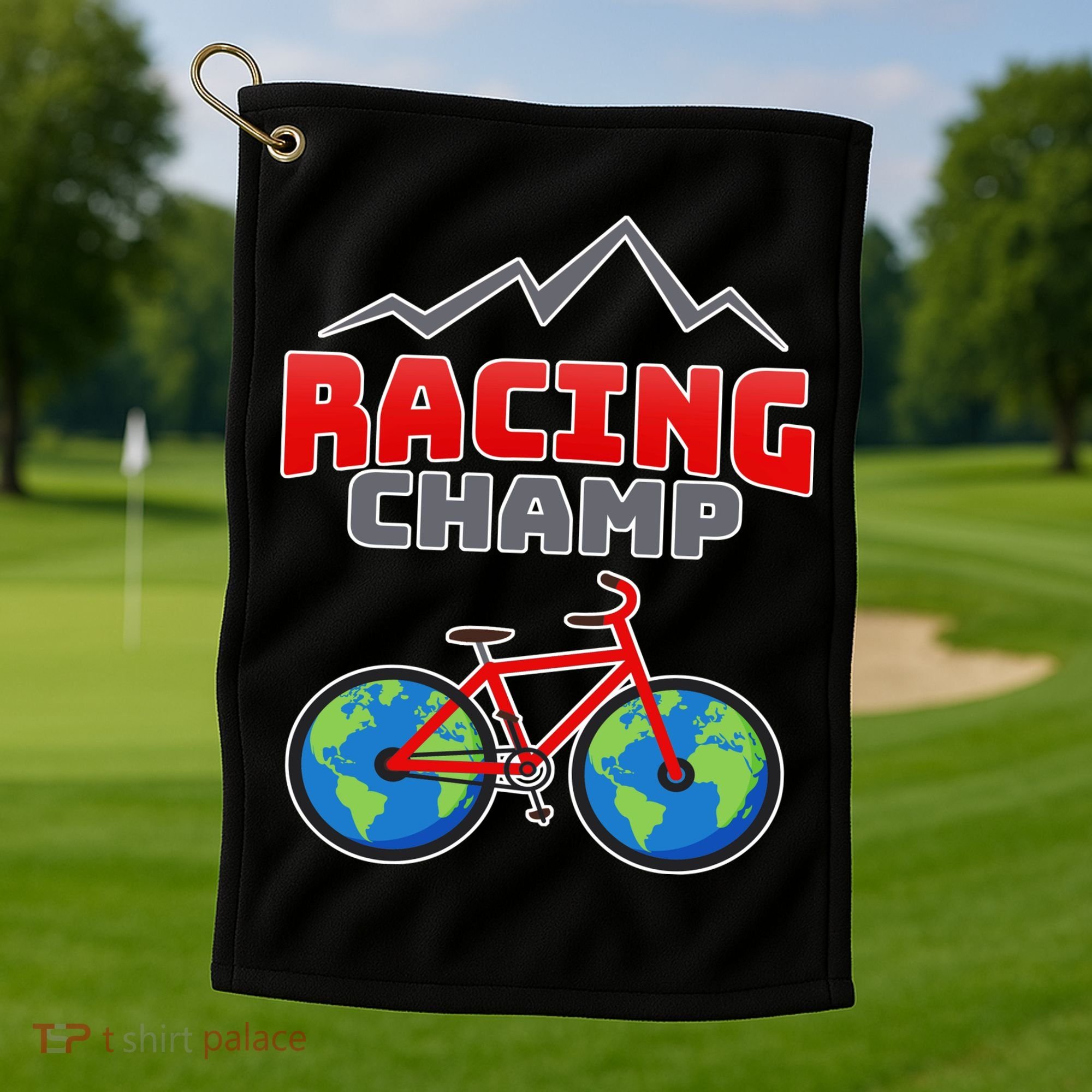 Racing Champ Bicycle Bikers Golf Towel