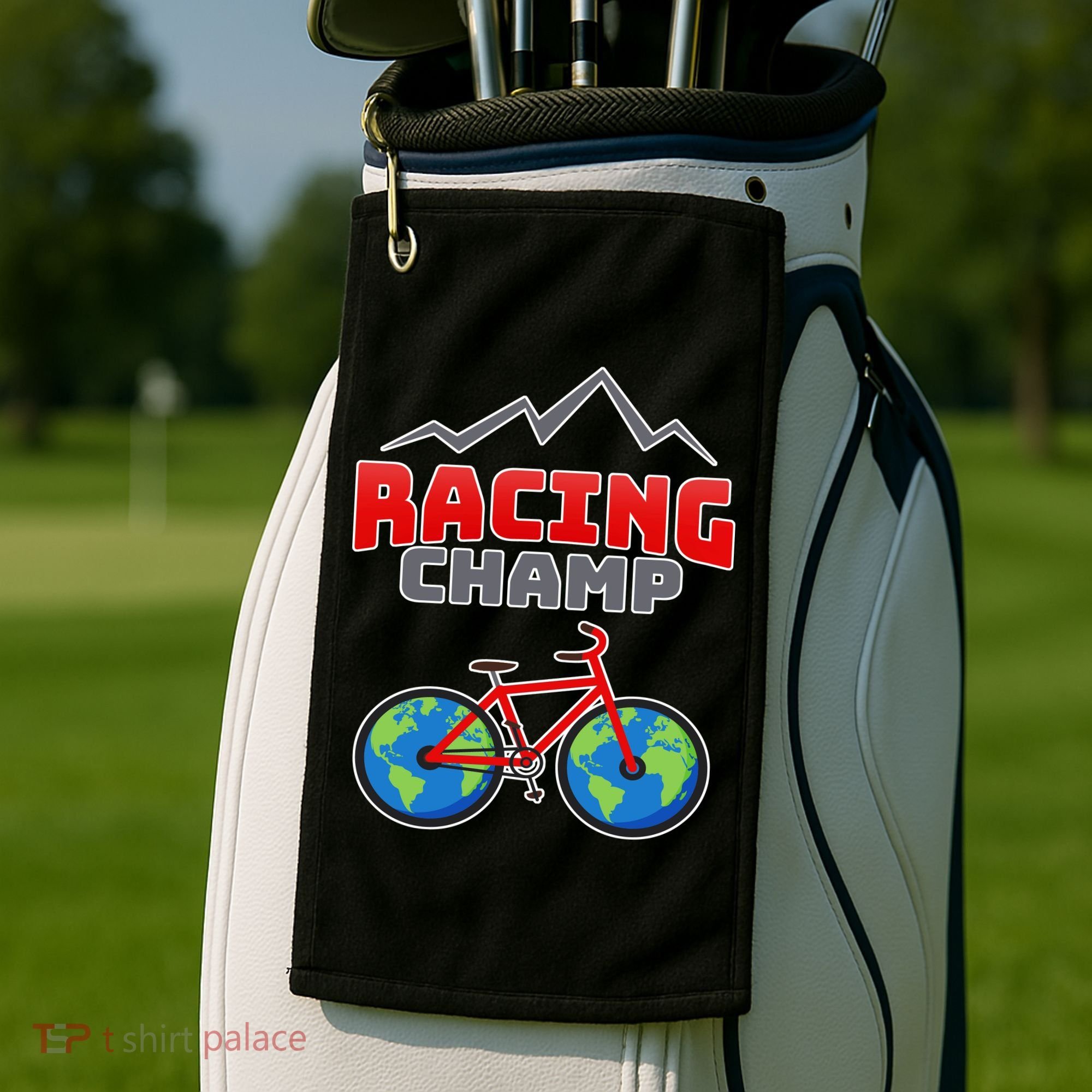 Racing Champ Bicycle Bikers Golf Towel