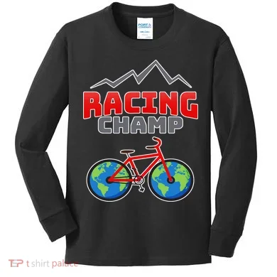 Racing Champ Bicycle Bikers Kids Long Sleeve Shirt