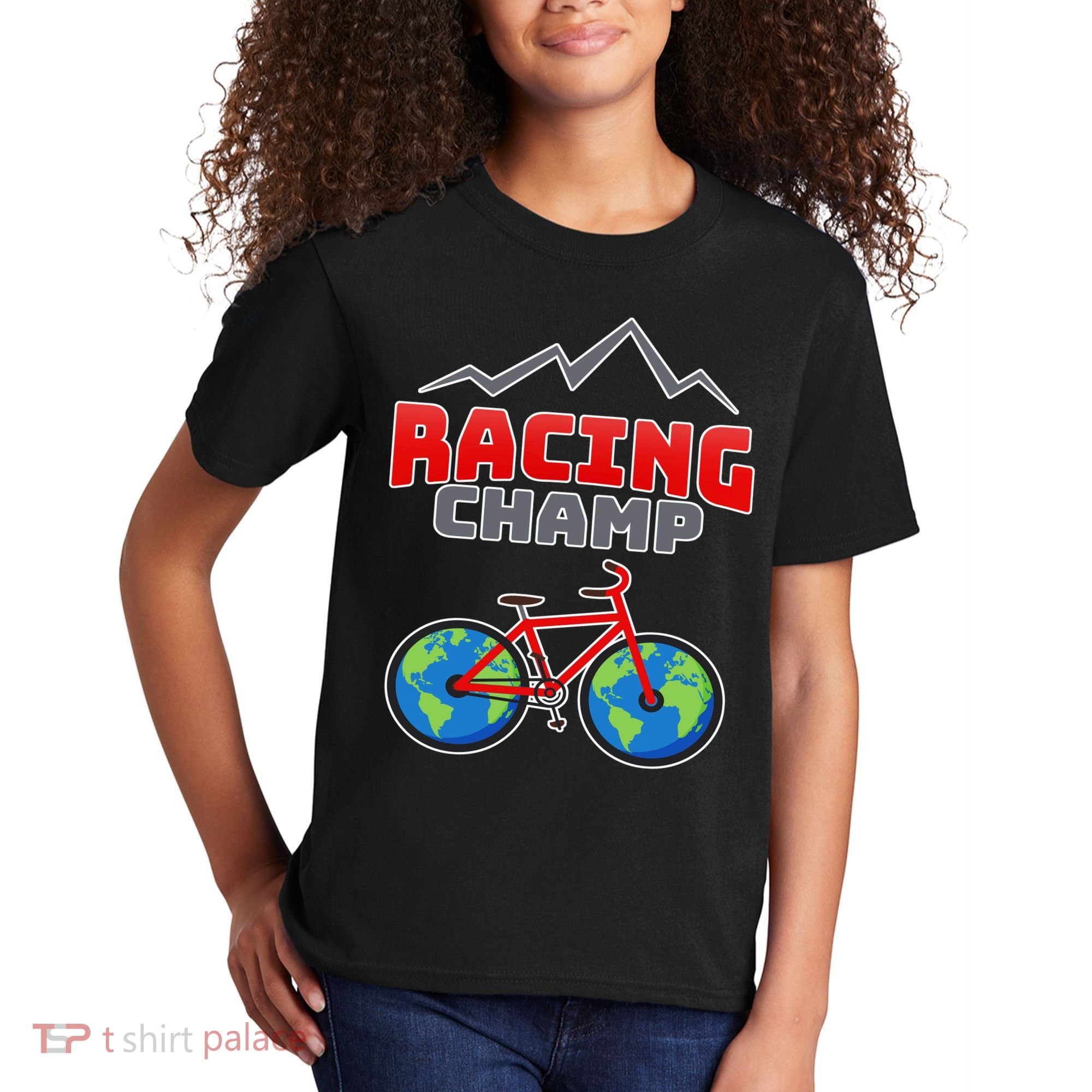 Racing Champ Bicycle Bikers Kids T-Shirt