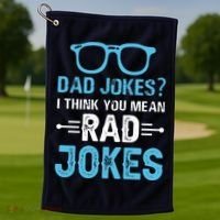 Rad Jokes Funny Dad Joke Golf Towel thumb 1