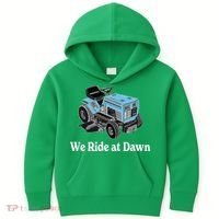 Ride At Dawn Tractor Enthusiast Dad Grandpa Kids Hoodie thumb 0