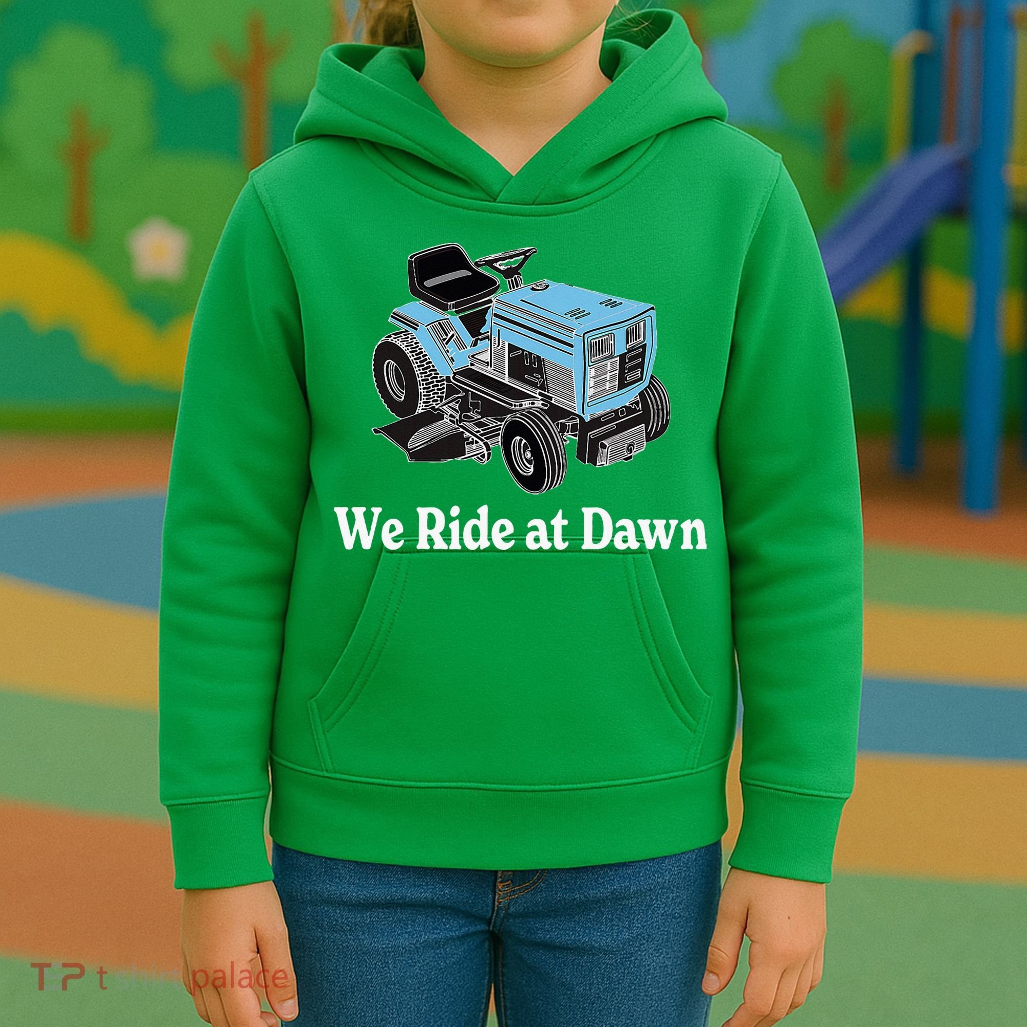 Ride At Dawn Tractor Enthusiast Dad Grandpa Kids Hoodie