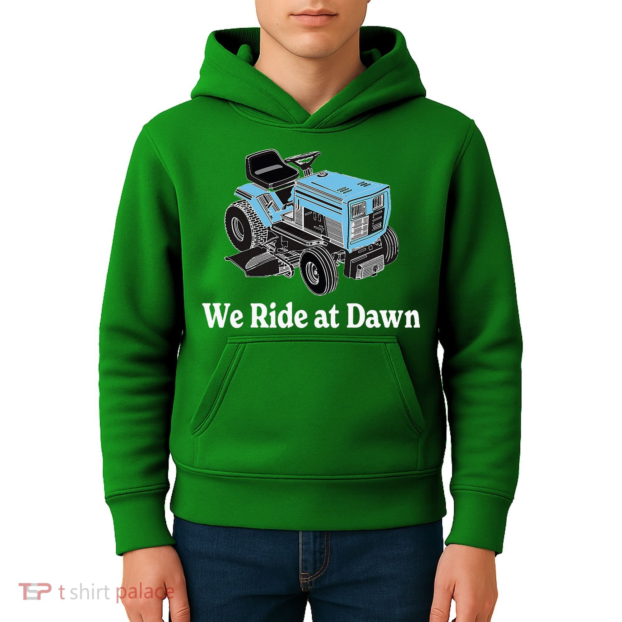 Ride At Dawn Tractor Enthusiast Dad Grandpa Kids Hoodie