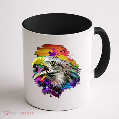 Realistic Abstract Eagle Coffee Mug back