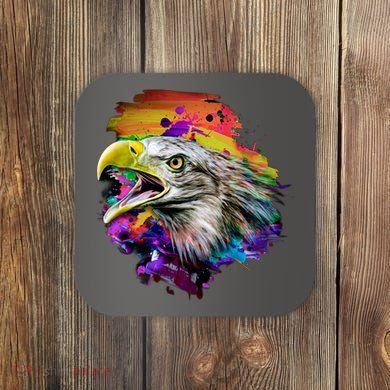Realistic Abstract Eagle Coaster