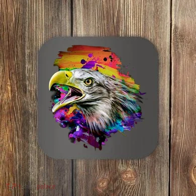 Realistic Abstract Eagle Coaster