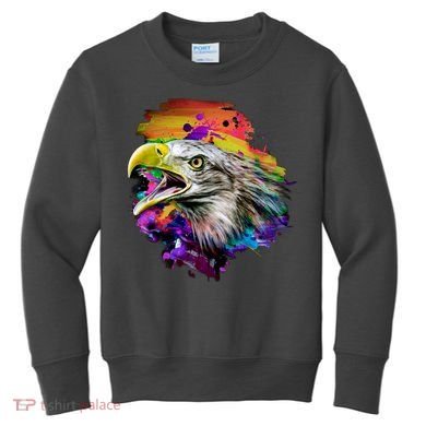 Realistic Abstract Eagle Kids Sweatshirt