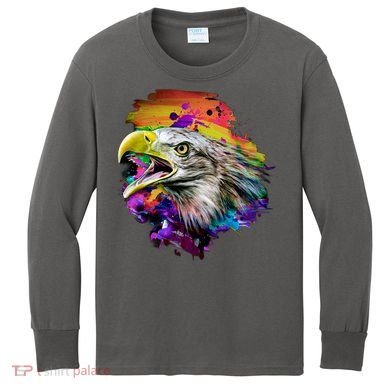 Realistic Abstract Eagle Kids Long Sleeve Shirt