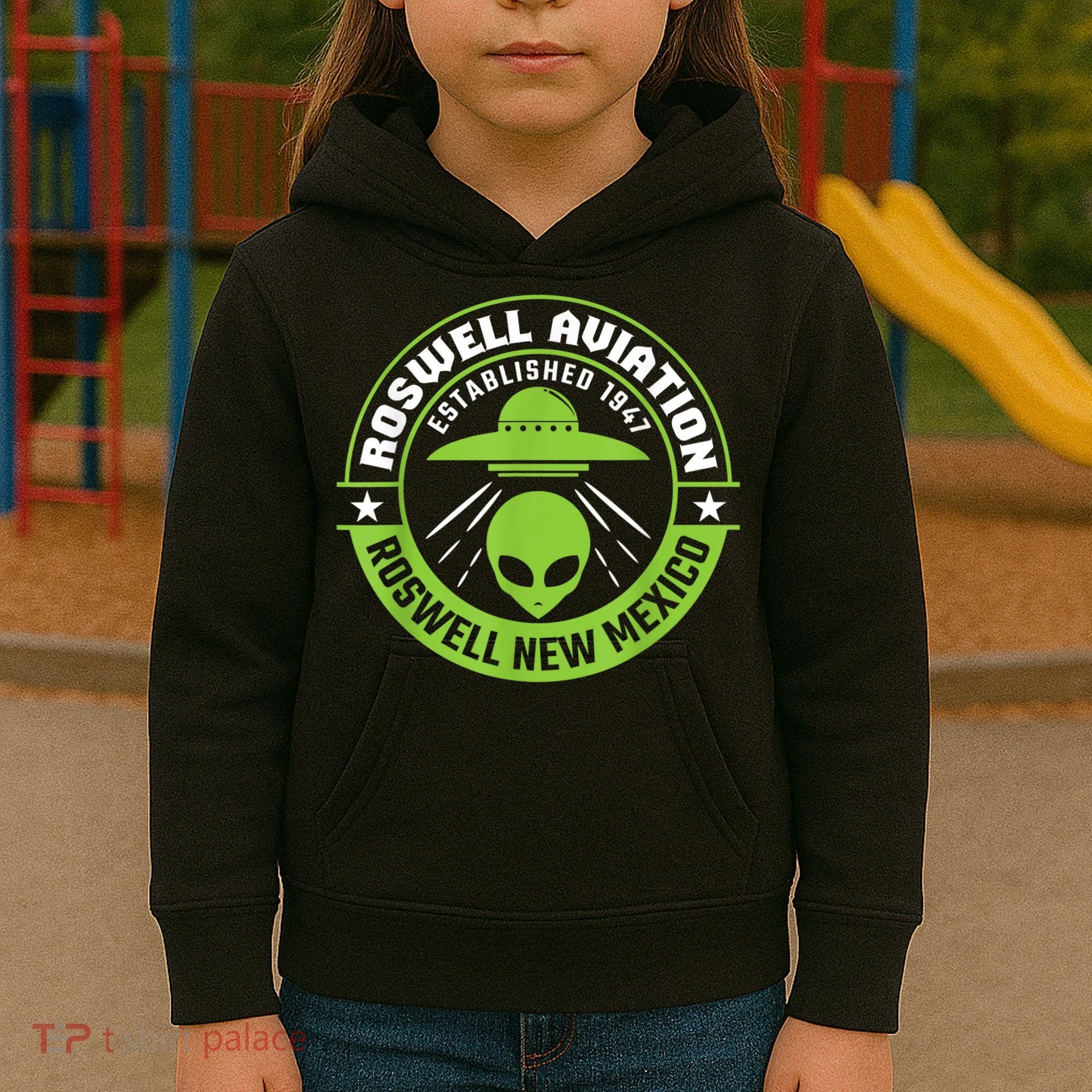 Roswell Aviation Established 1947 Roswell Alien Kids Hoodie