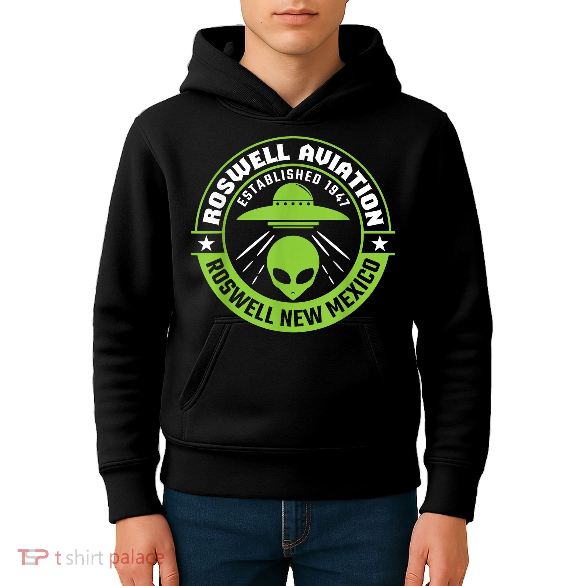 Roswell Aviation Established 1947 Roswell Alien Kids Hoodie