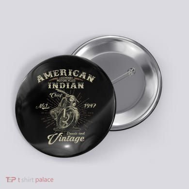Retro American For Old Biker Button