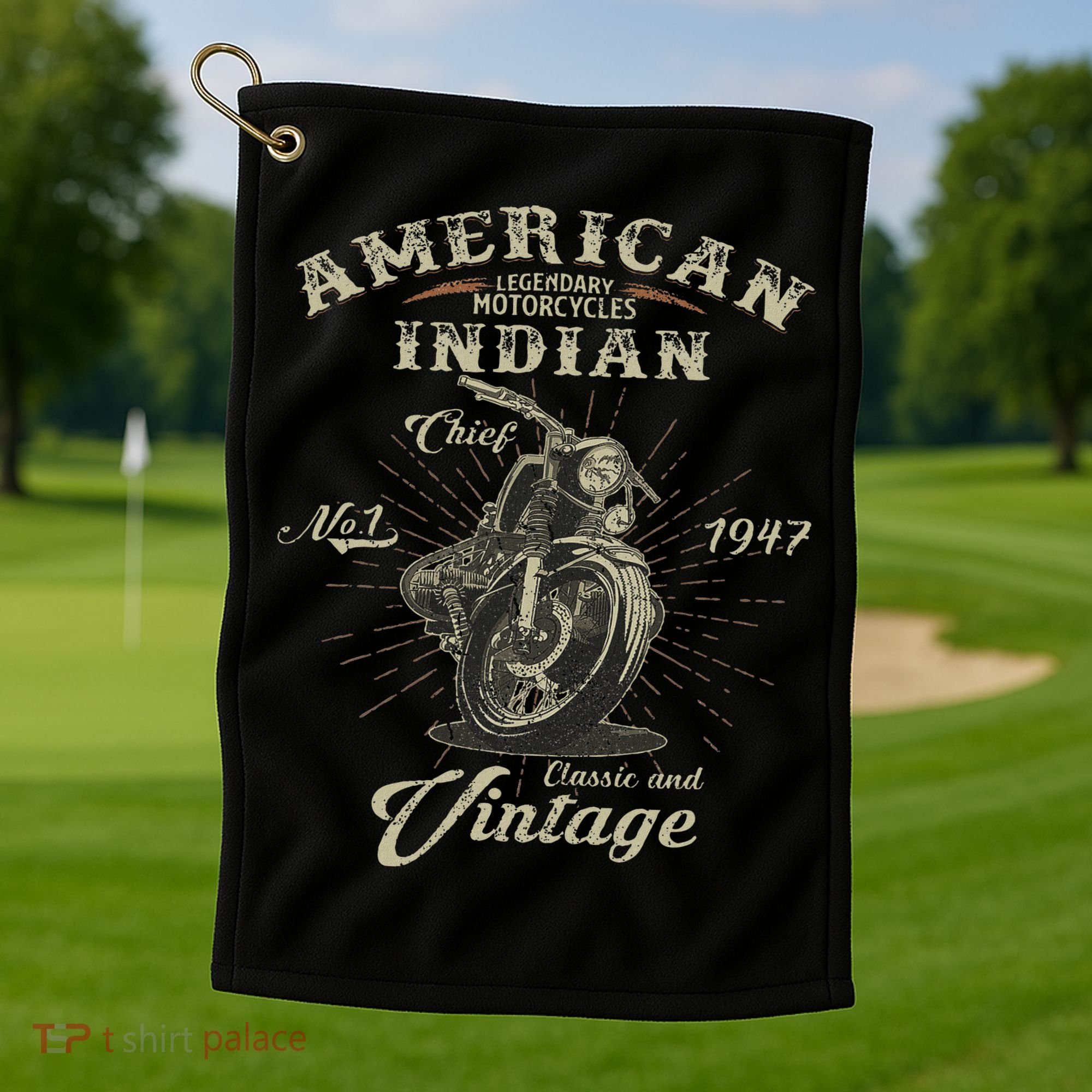 Retro American For Old Biker Golf Towel