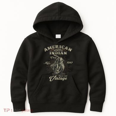 Retro American For Old Biker Kids Hoodie