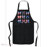 Retro American Flag Coquette Bow Patriotic 4th July Women Apron thumb 0