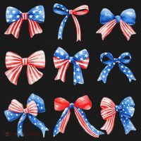 Retro American Flag Coquette Bow Patriotic 4th July Women Women's Hoodie thumb 2