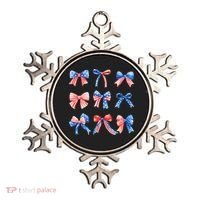 Retro American Flag Coquette Bow Patriotic 4th July Women Ornament thumb 0