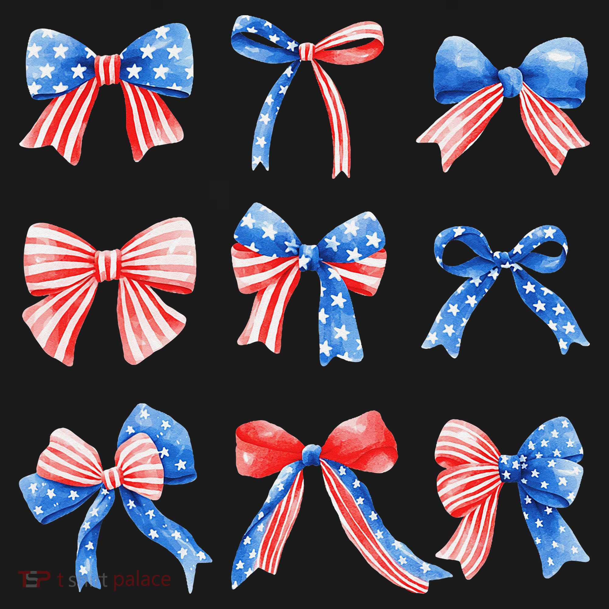 Retro American Flag Coquette Bow Patriotic 4th July Women Ornament