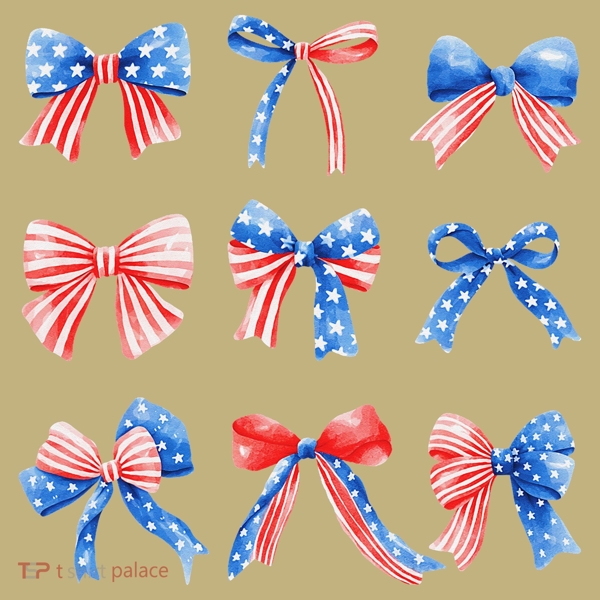 Retro American Flag Coquette Bow Patriotic 4th July Women Mousepad