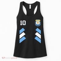 Retro10 Argentina Football Argentinian Soccer Argentina Flag Women's Tank Top thumb 0