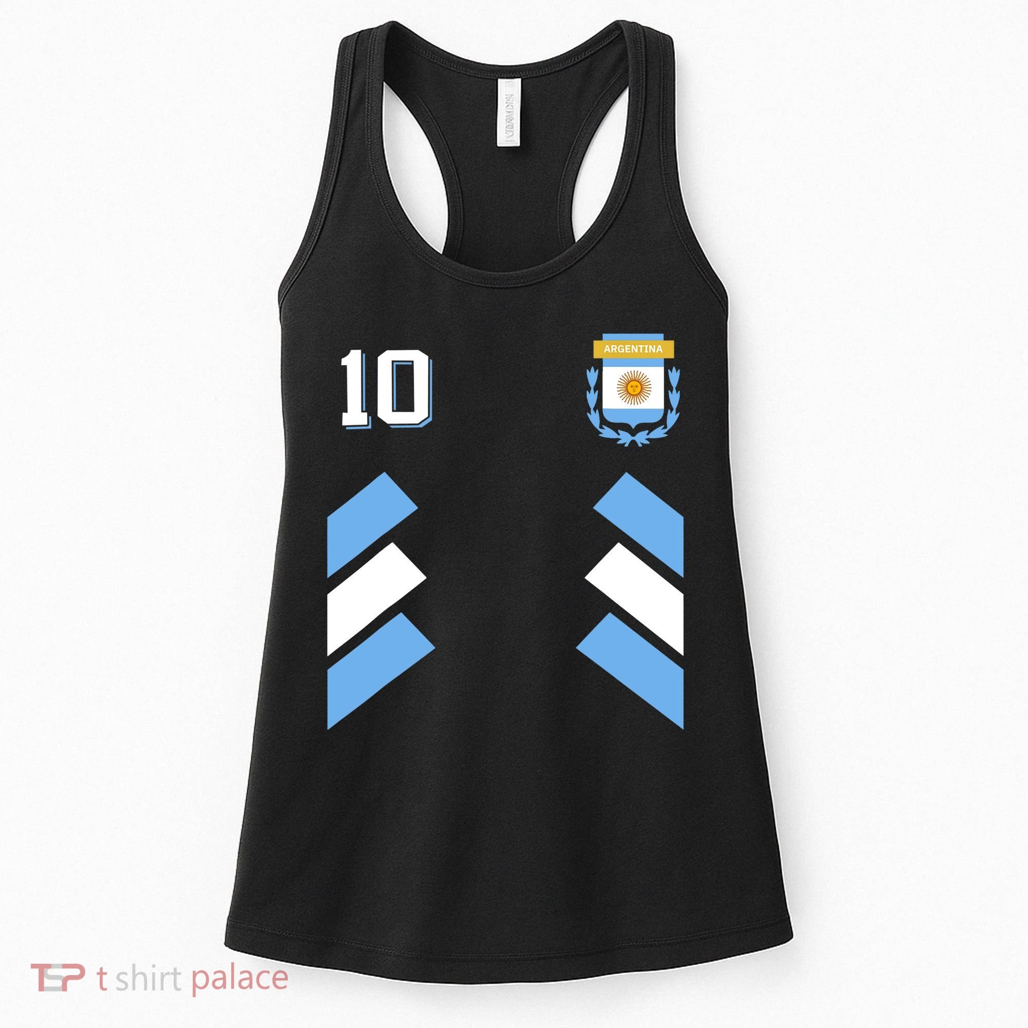 Retro10 Argentina Football Argentinian Soccer Argentina Flag Women's Tank Top