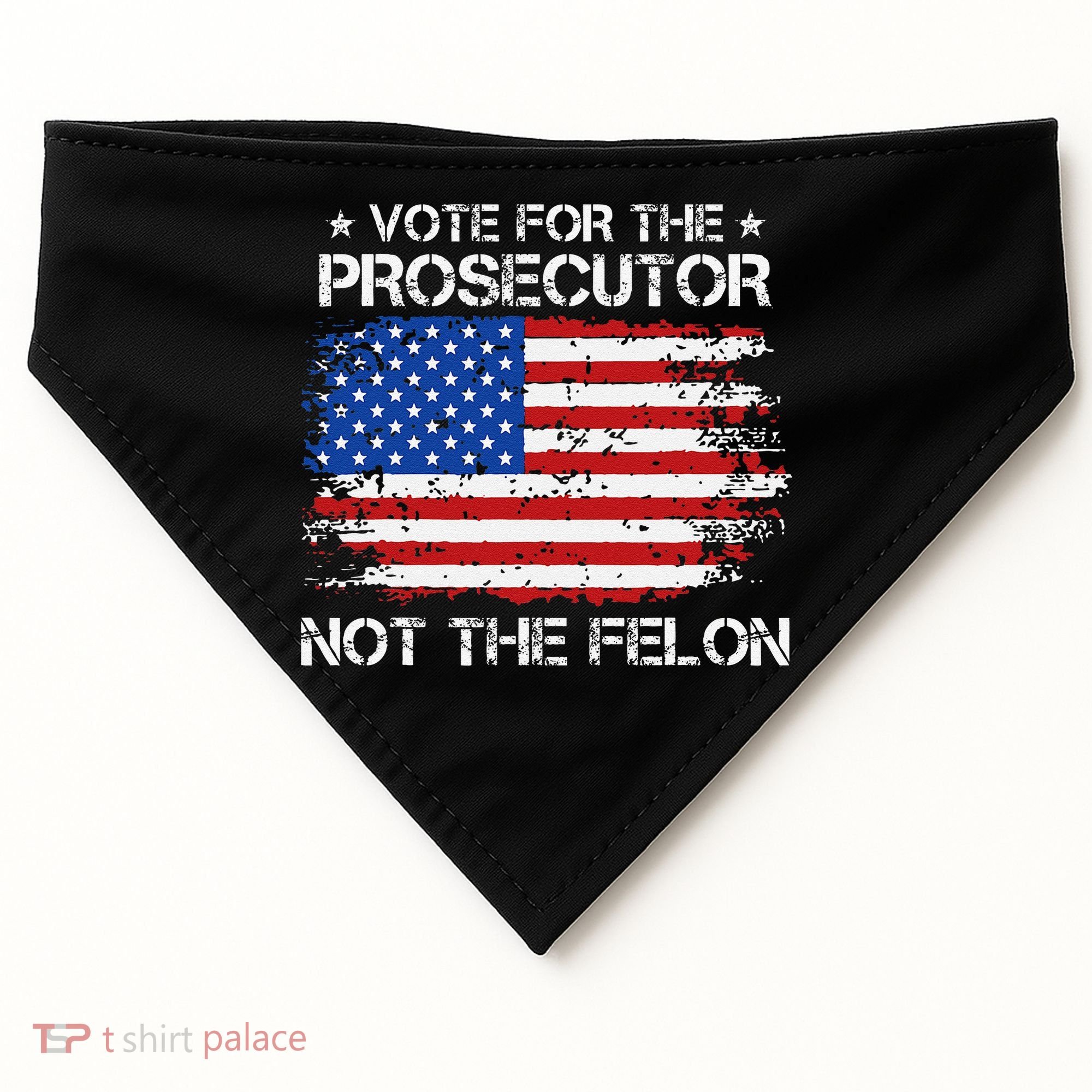 Retro American Flag Vote For The Prosecutor Not The Felon USA-Made Doggie Bandana