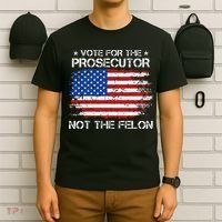 Retro American Flag Vote For The Prosecutor Not The Felon T-Shirt thumb 6