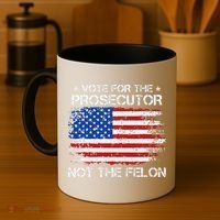 Retro American Flag Vote For The Prosecutor Not The Felon Coffee Mug thumb 4