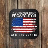Retro American Flag Vote For The Prosecutor Not The Felon Coaster thumb 0