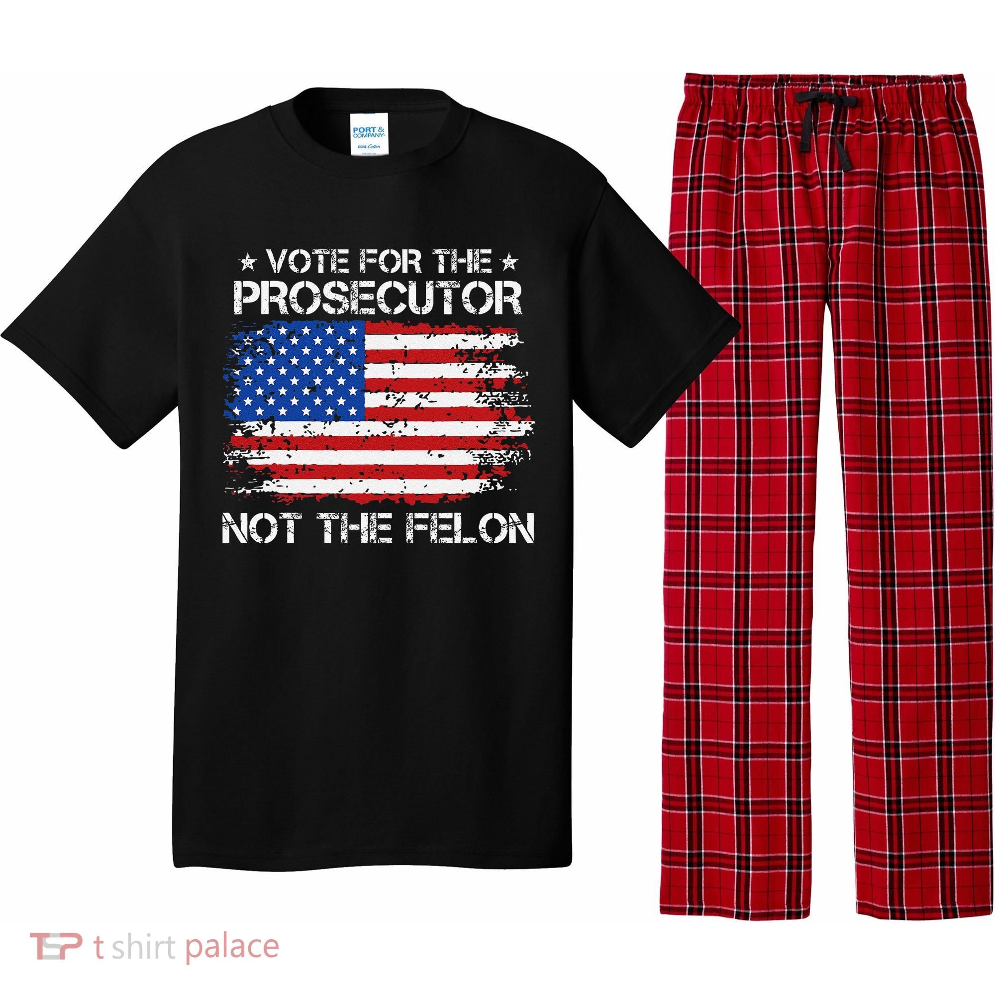 Retro American Flag Vote For The Prosecutor Not The Felon Pajama Set