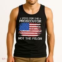 Retro American Flag Vote For The Prosecutor Not The Felon Tank Top thumb 3