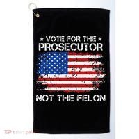 Retro American Flag Vote For The Prosecutor Not The Felon Golf Towel thumb 0