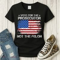 Retro American Flag Vote For The Prosecutor Not The Felon Women's T-Shirt thumb 3