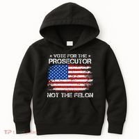 Retro American Flag Vote For The Prosecutor Not The Felon Kids Hoodie thumb 0