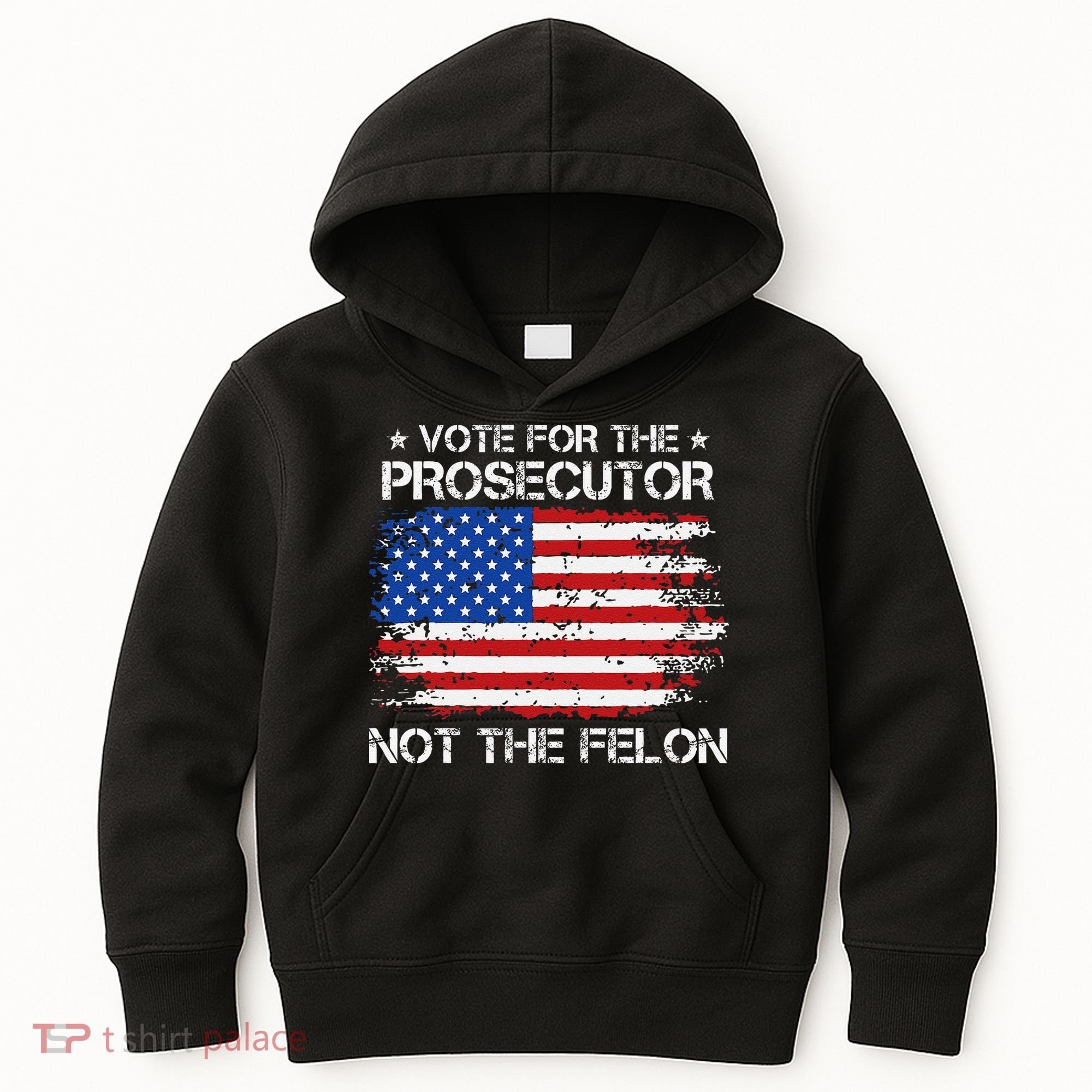 Retro American Flag Vote For The Prosecutor Not The Felon Kids Hoodie