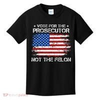 Retro American Flag Vote For The Prosecutor Not The Felon Kids T-Shirt thumb 0