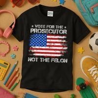 Retro American Flag Vote For The Prosecutor Not The Felon Kids T-Shirt thumb 3