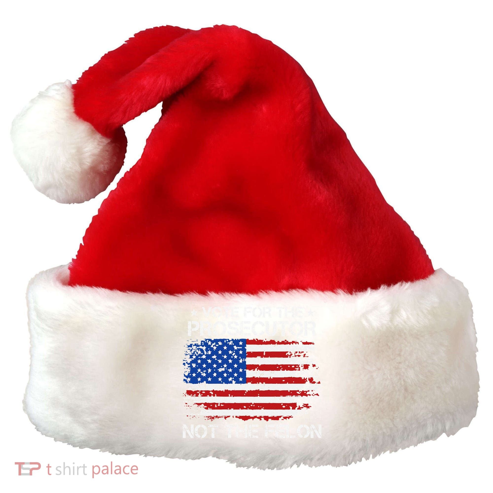 Retro American Flag Vote For The Prosecutor Not The Felon Santa Hat