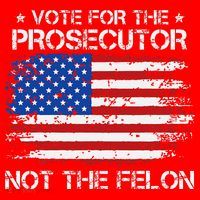 Retro American Flag Vote For The Prosecutor Not The Felon Santa Hat thumb 1