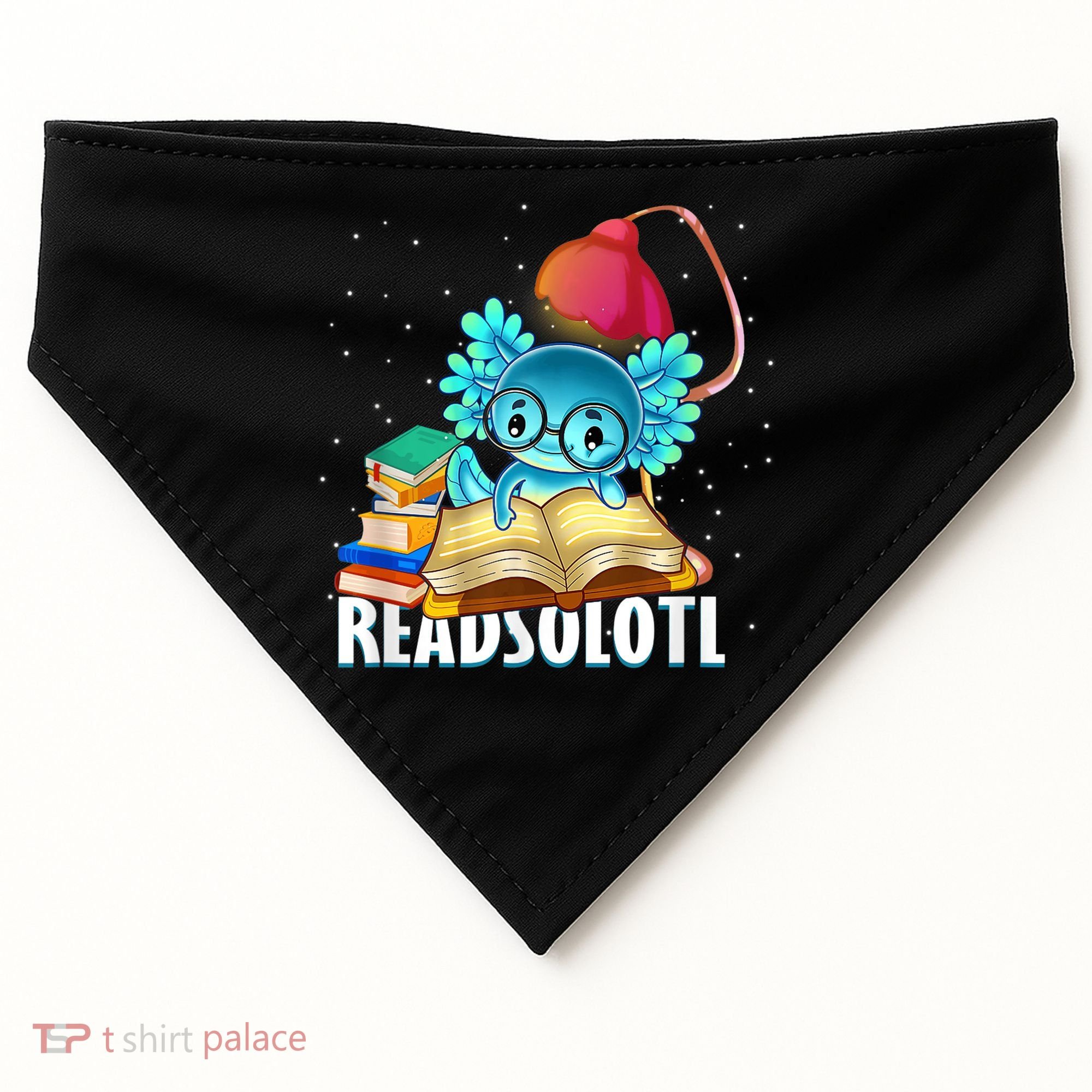 Readsolotl Axolotl Funny Reading Fish Books Lizard  USA-Made Doggie Bandana