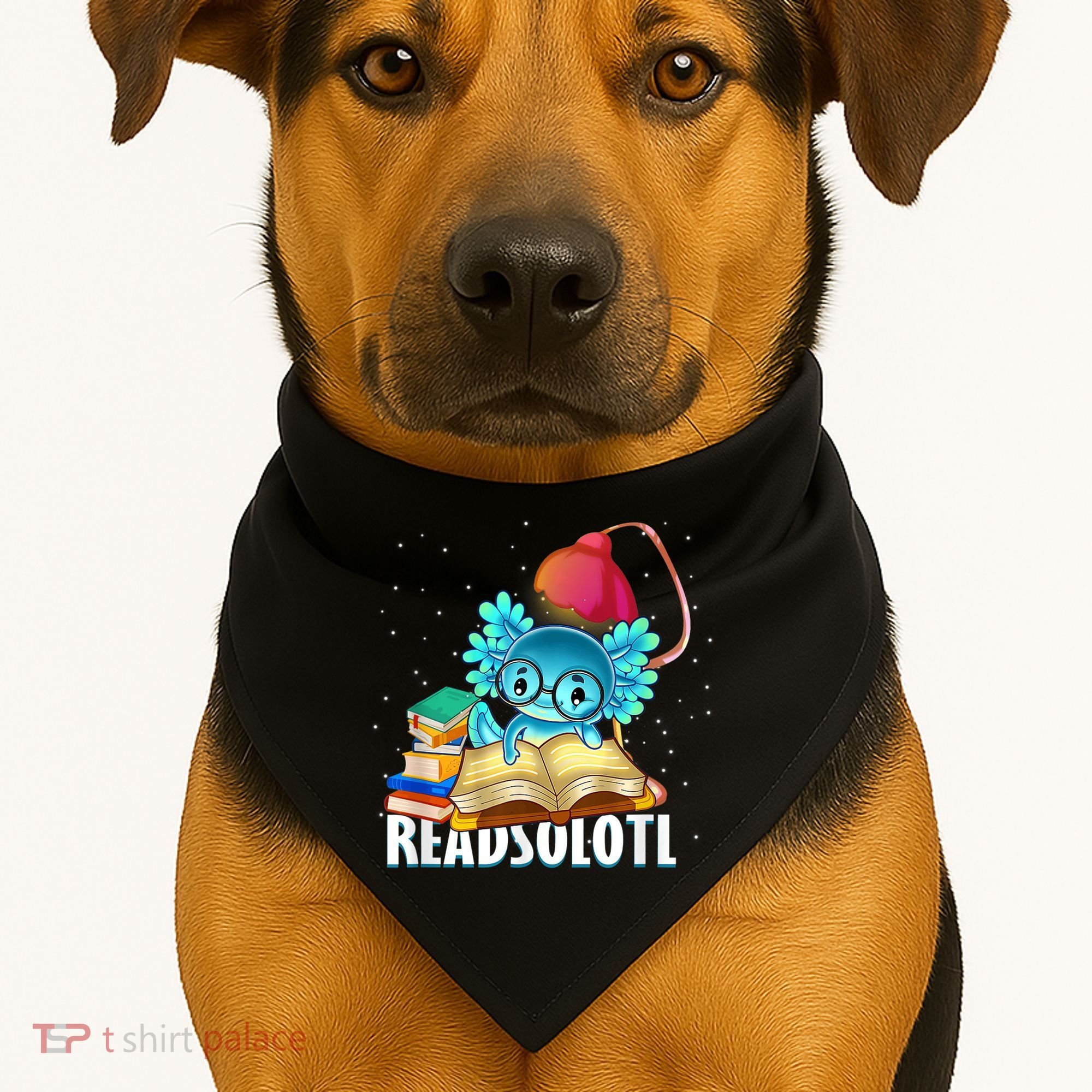 Readsolotl Axolotl Funny Reading Fish Books Lizard  USA-Made Doggie Bandana